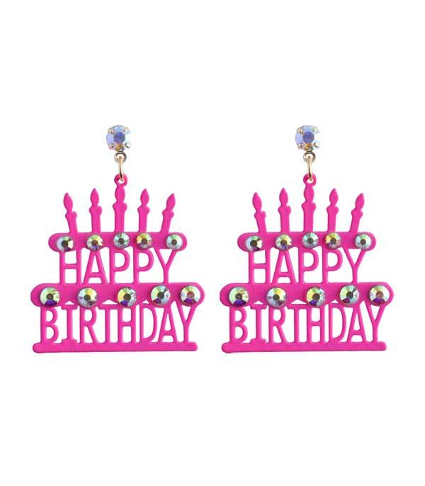 EARRINGS :: TRENDY EARRINGS :: Wholesale Happy Birthday Cake Earrings