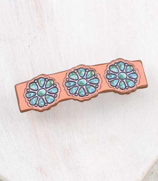 HATS I HAIR ACC :: HAIR ACCESSORIES :: Wholesale Genuine Leather Western Hair Barrette