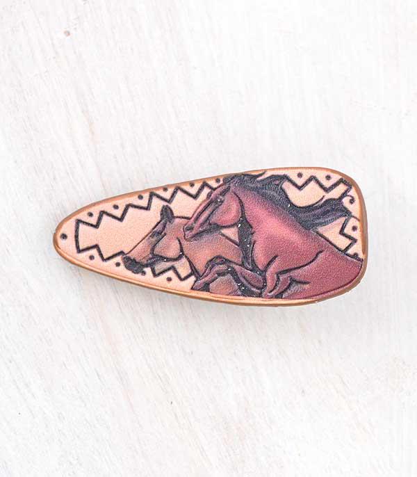 HATS I HAIR ACC :: HAIR ACCESSORIES :: Wholesale Western Horse Leather Hair Clip