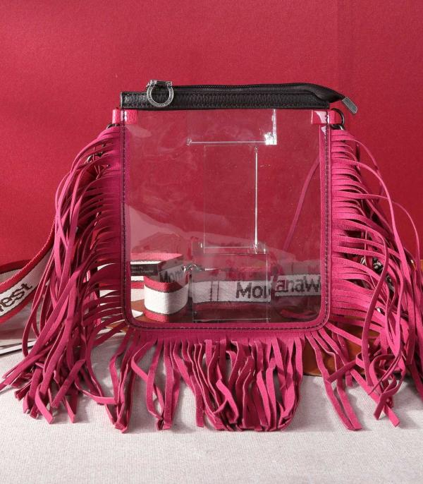 MONTANAWEST BAGS :: CROSSBODY BAGS :: Wholesale Montana West Clear Fringe Crossbody Bag