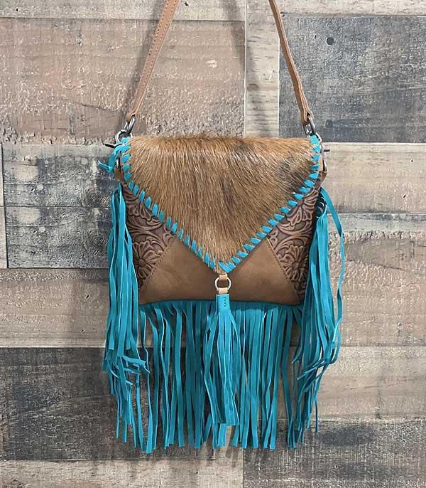 MONTANAWEST BAGS :: CROSSBODY BAGS :: Wholesale Genuine Leather Cowhide Fringe Crossbody