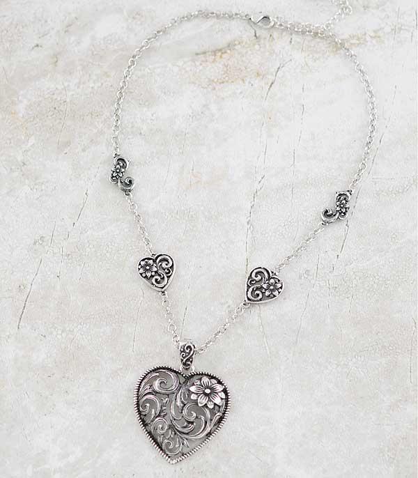 New Arrival :: Wholesale Filigree Heart Necklace