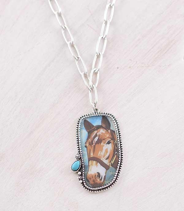 New Arrival :: Wholesale Western Horse Portrait Necklace