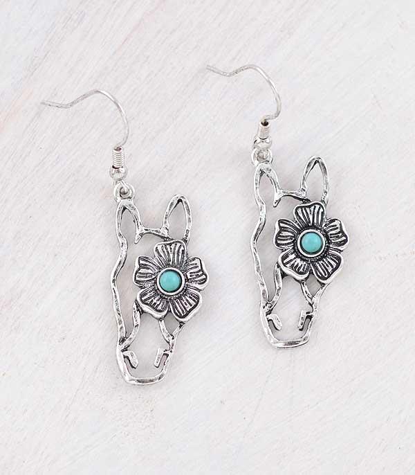 New Arrival :: Wholesale Western Flower Horse Earrings