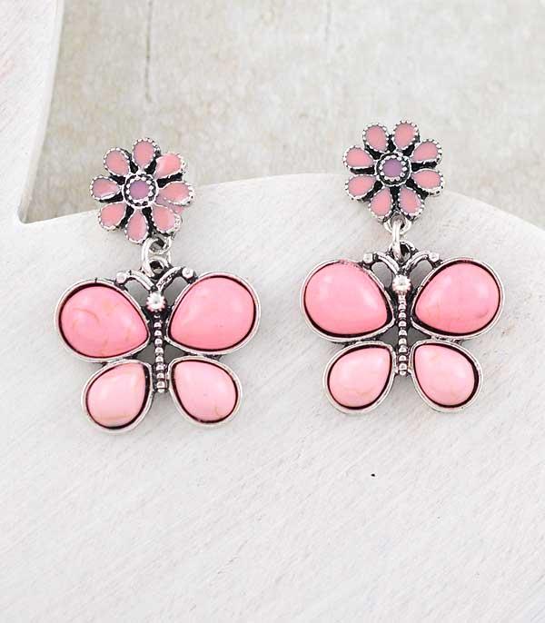 New Arrival :: Wholesale Western Pink Butterfly Earrings