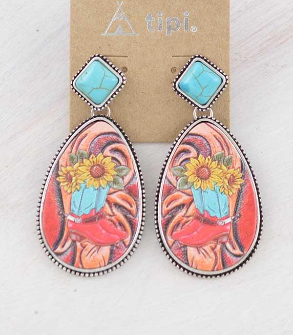 EARRINGS :: WESTERN POST EARRINGS :: Wholesale Tipi Brand Cowgirl Boots Earrings