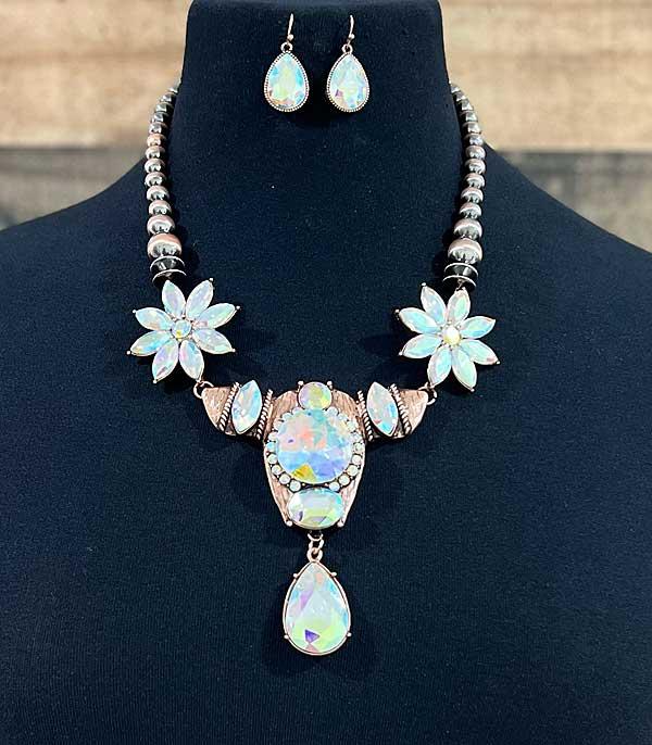 New Arrival :: Wholesale Tipi Brand Glass Stone Glam Necklace Set