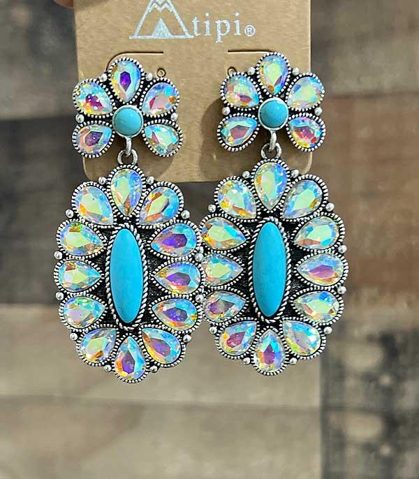 EARRINGS :: WESTERN POST EARRINGS :: Wholesale Tipi Brand Glass Stone Earrings