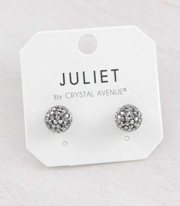 EARRINGS :: POST EARRINGS :: Wholesale 10MM Pave Clay Ball Earrings