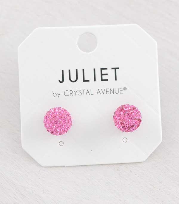 EARRINGS :: POST EARRINGS :: Wholesale 10MM Pave Clay Ball Earrings