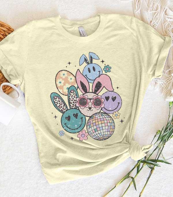 <font color=green>SPRING</font> :: Wholesale Retro Easter Bunny Graphic Tshirt