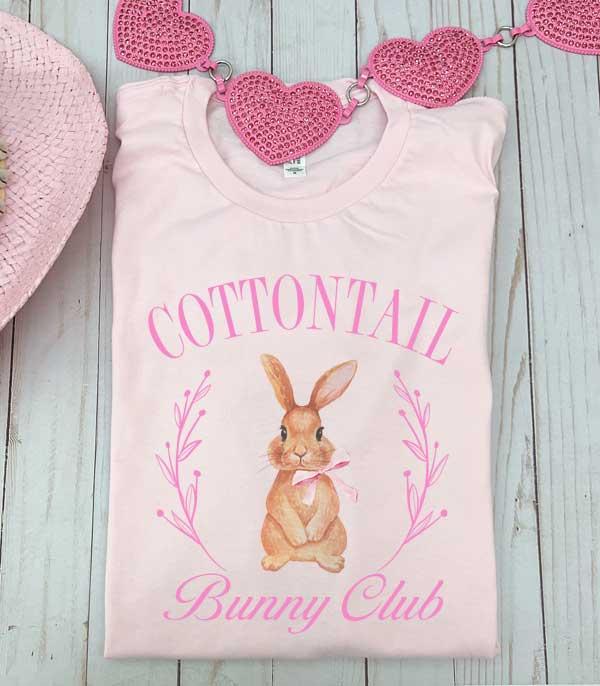 <font color=green>SPRING</font> :: Wholesale Coquette Cottontail Bunny Club Tshirt