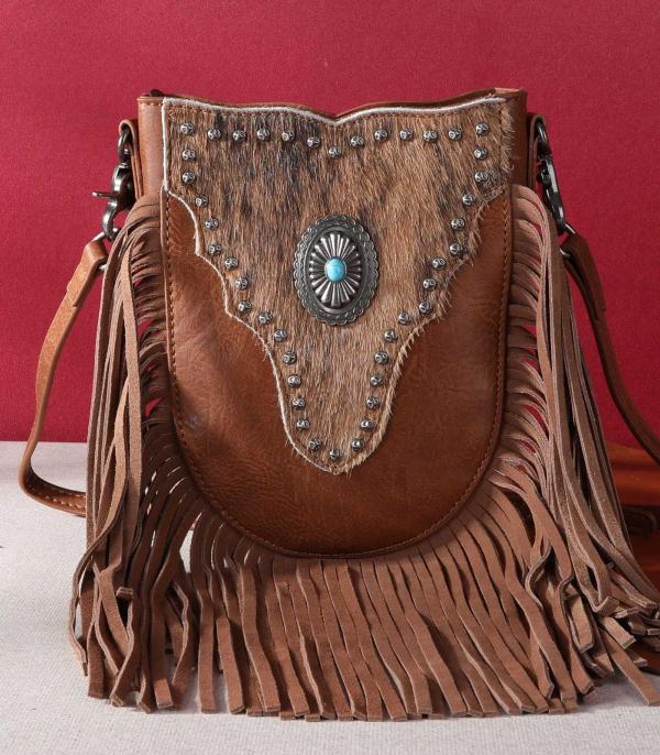 New Arrival :: Wholesale Cowhide Fringe Crossbody Bag