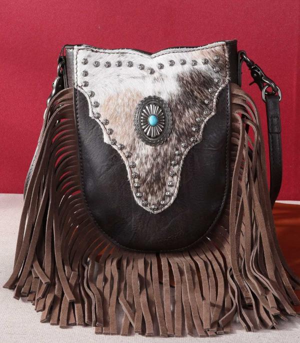 New Arrival :: Wholesale Cowhide Fringe Crossbody Bag