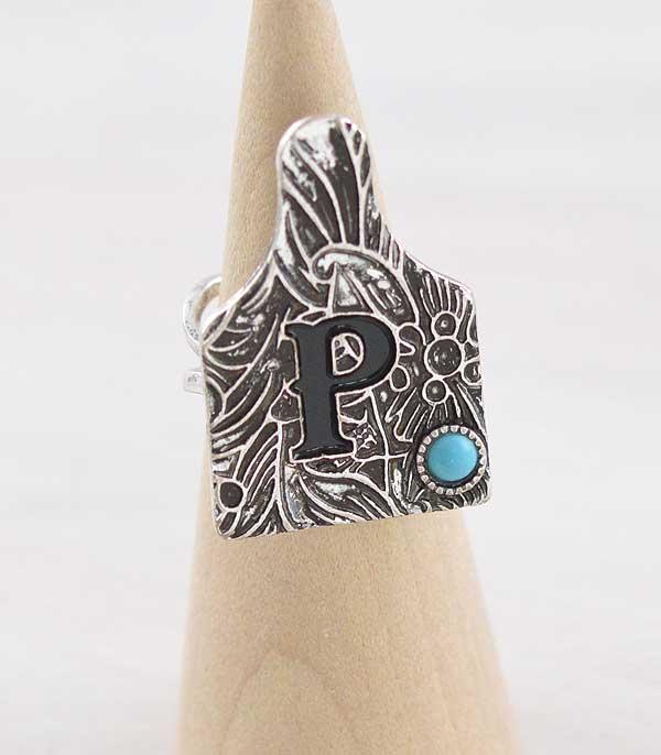 New Arrival :: Wholesale Tipi Brand Cattle Tag Initial Ring