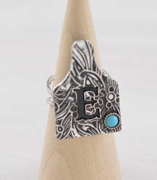 New Arrival :: Wholesale Tipi Brand Cattle Tag Initial Ring