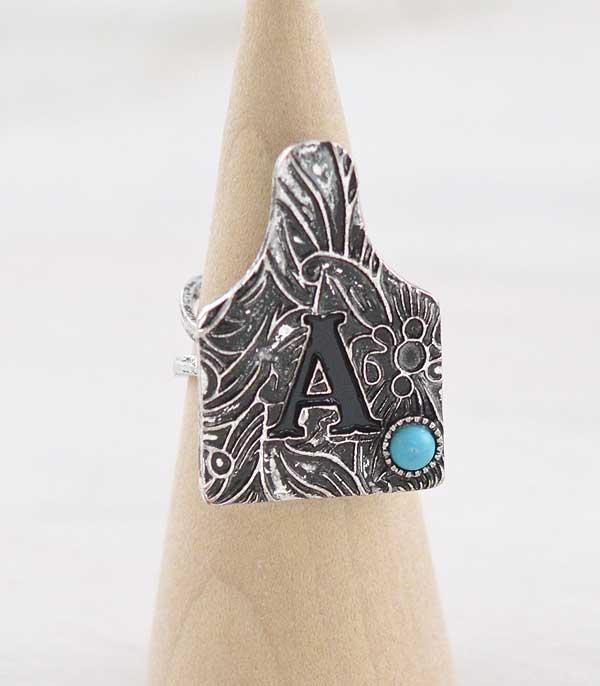 New Arrival :: Wholesale Tipi Brand Cattle Tag Initial Ring