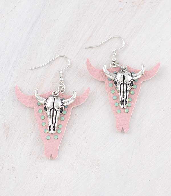 EARRINGS :: WESTERN HOOK EARRINGS :: Wholesale Western Steer Skull Earrings