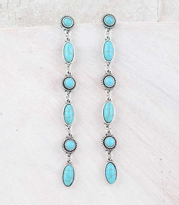New Arrival :: Wholesale Western Turquoise Drop Earrings