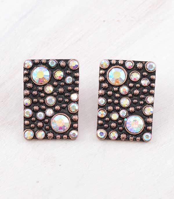 New Arrival :: Wholesale Tipi Western Glass Stone Earrings