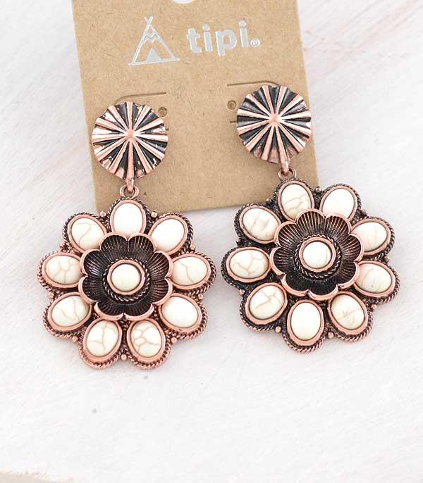 WHAT'S NEW :: Wholesale Western Turquoise Flower Earrings