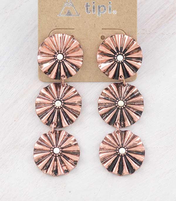 New Arrival :: Wholesale Western Concho Drop Earrings