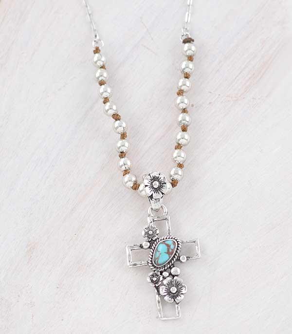 New Arrival :: Wholesale Turquoise Cross Pendant Necklace