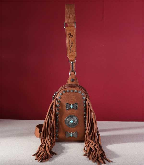 MONTANAWEST BAGS :: WESTERN PURSES :: Wholesale Mariposa Concho Fringe Sling Bag