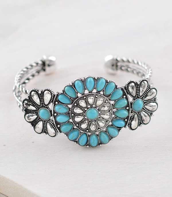 New Arrival :: Wholesale Western Turquoise Concho Bracelet