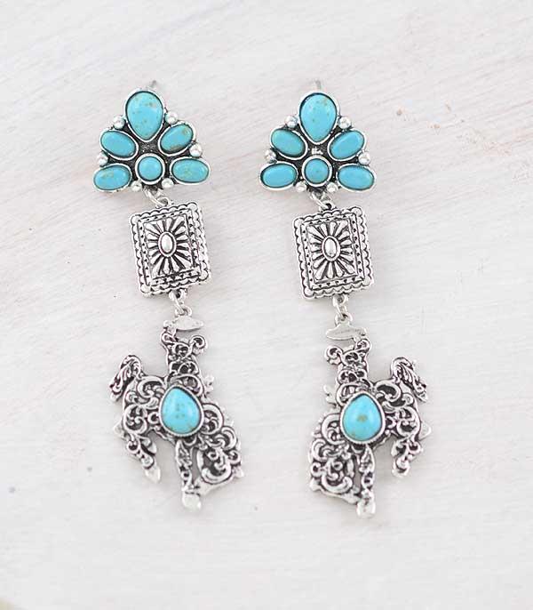 New Arrival :: Wholesale Western Turquoise Cowboy Earrings