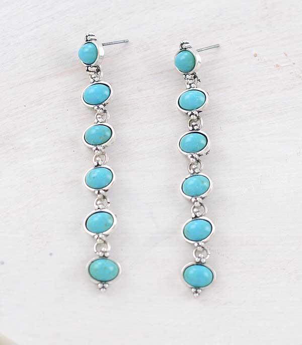 EARRINGS :: WESTERN POST EARRINGS :: Wholesale Western Turquoise Drop Earrings