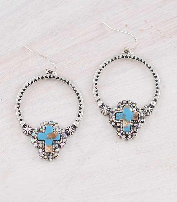 New Arrival :: Wholesale Western Turquoise Heart Earrings