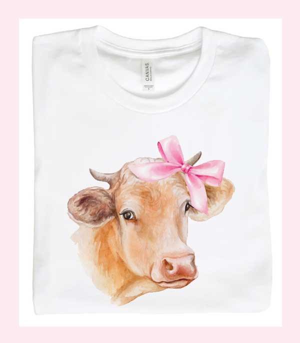 GRAPHIC TEES :: GRAPHIC TEES :: Wholesale Western Coquette Cow Tshirt