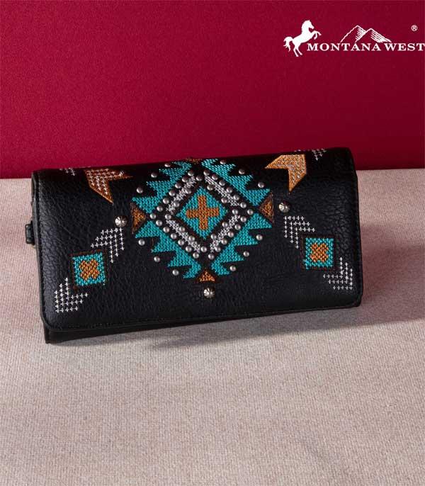 MONTANAWEST BAGS :: MENS WALLETS I SMALL ACCESSORIES :: Wholesale Montana West Aztec Embroidered Wallet