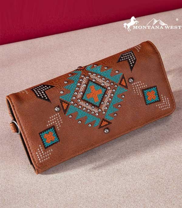 MONTANAWEST BAGS :: MENS WALLETS I SMALL ACCESSORIES :: Wholesale Montana West Aztec Embroidered Wallet