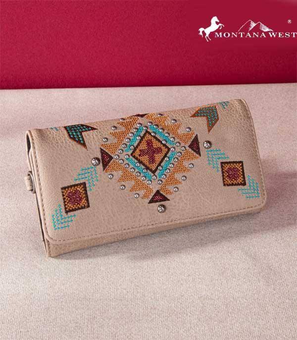 MONTANAWEST BAGS :: MENS WALLETS I SMALL ACCESSORIES :: Wholesale Montana West Aztec Embroidered Wallet