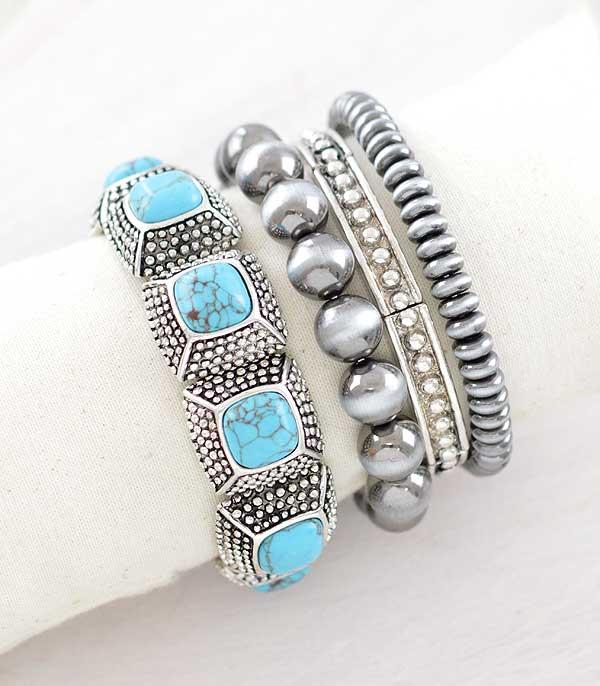 BRACELETS :: STRETCH-BEAD :: Wholesale Tipi Brand Navajo Pearl Bracelet Set