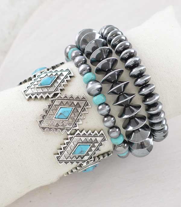 BRACELETS :: STRETCH-BEAD :: Wholesale Tipi Brand Aztec Navajo Bracelet Set