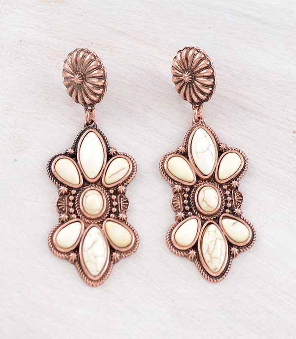 New Arrival :: Wholesale Tipi Brand Stone Concho Earrings