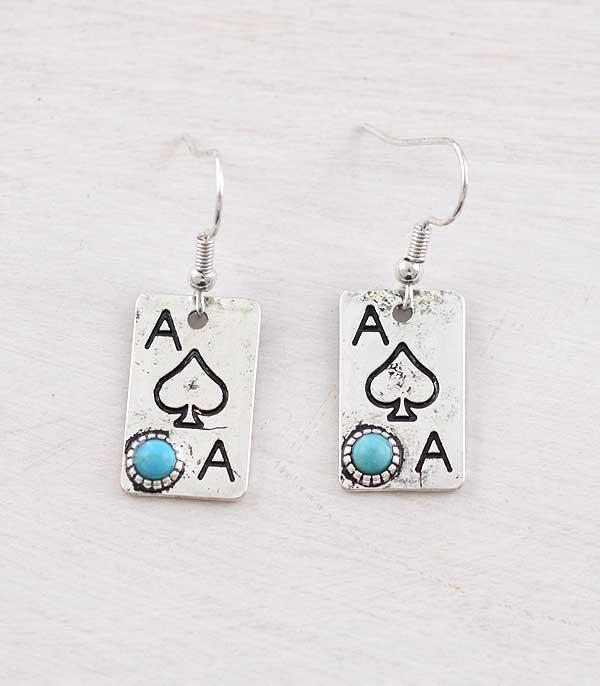 WHAT'S NEW :: Wholesale Western Ace Card Dangle Earrings