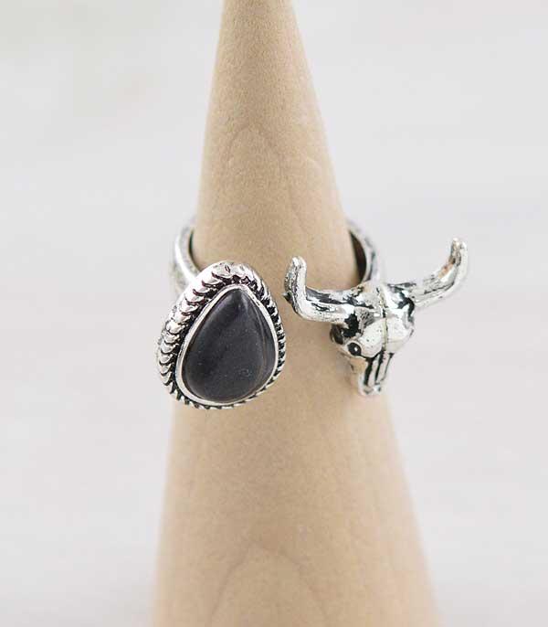 New Arrival :: Wholesale Western Steer Skull Cuff Ring