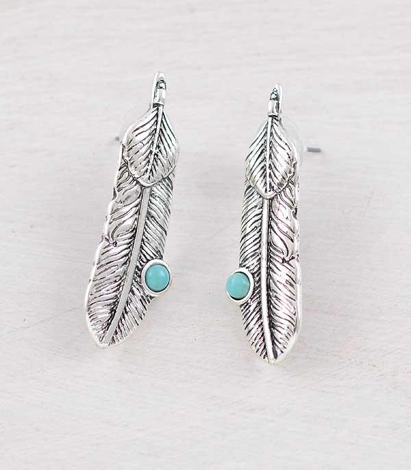 New Arrival :: Wholesale Western Feather Post Earrings