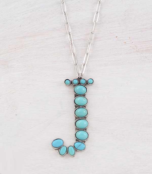 New Arrival :: Wholesale Tipi Brand Turquoise Initial Necklace