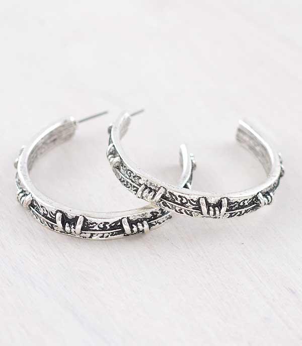 New Arrival :: Wholesale Barbwire Look Hoop Earrings