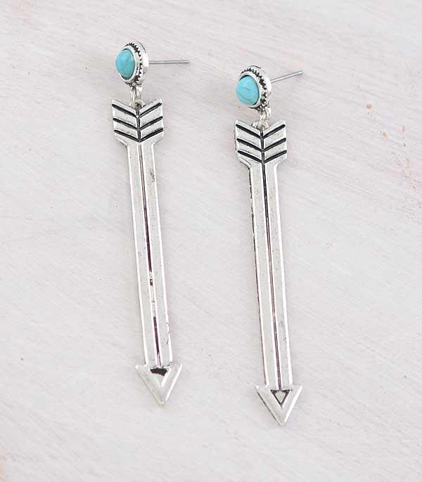 New Arrival :: Wholesale Turquoise Post  Arrow Drop Earrings