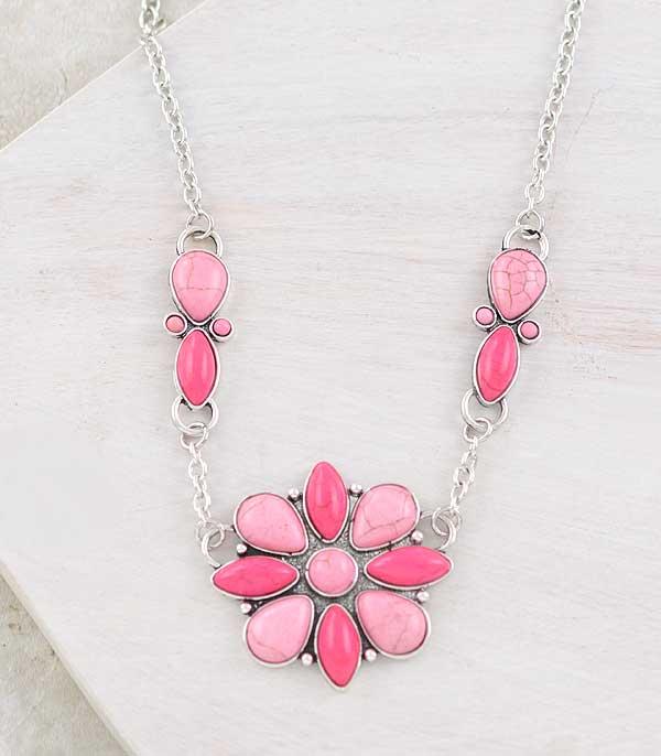 NECKLACES :: WESTERN TREND :: Wholesale Western Pink Stone Necklace Set