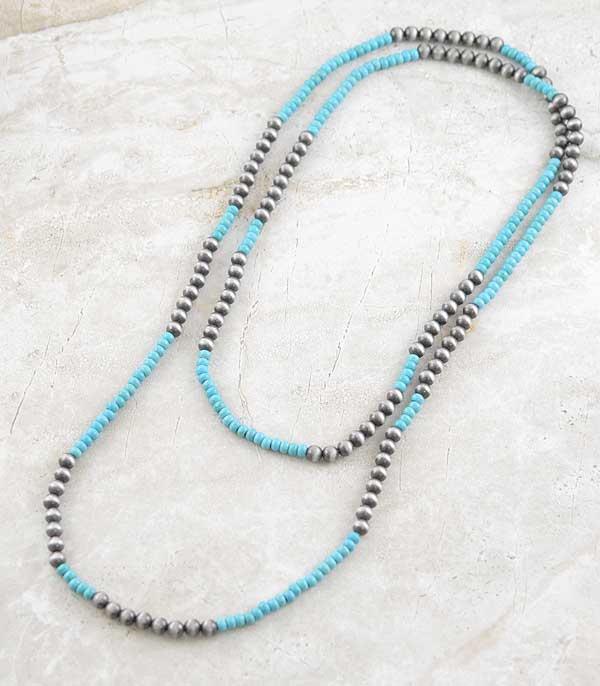 NECKLACES :: WESTERN LONG NECKLACES :: Wholesale Western Turquoise Navajo Pearl Necklace