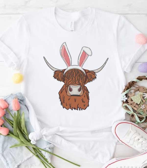 <font color=green>SPRING</font> :: Wholesale Easter Cow Bella Canvas Tshirt