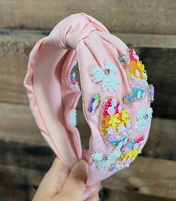 HATS I HAIR ACC :: HAIR ACCESSORIES :: Wholesale Easter Beaded Top Knot Headband