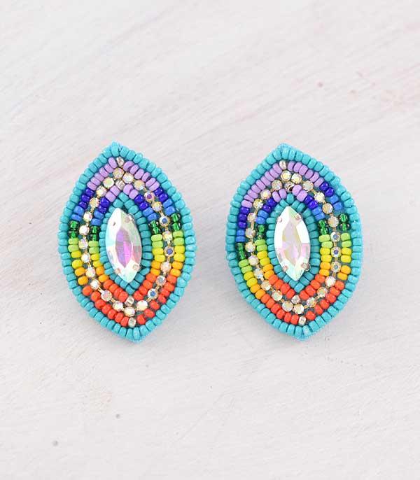 New Arrival :: Wholesale Glass Stone Navajo Bead Earrings